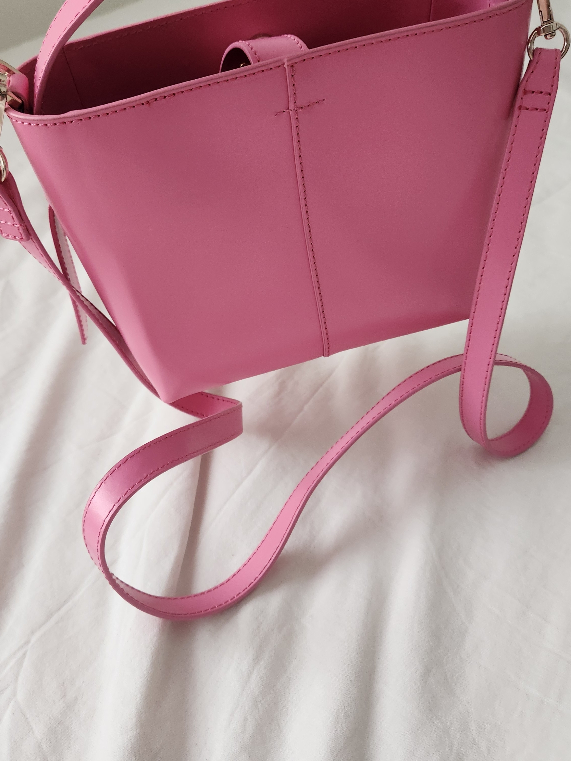 & Other Stories Pink Leather Crossbody Box Bag — image 7 of 8